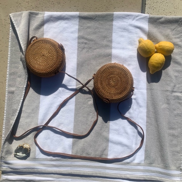 NWT Brown Rattan Crossbody Bag - Picture 10 of 10